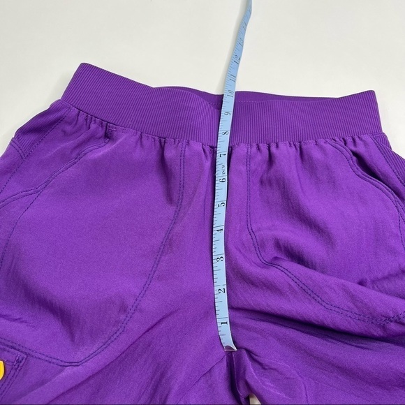 NEW WonderWink Purple Four-Stretch Elastic Waist No Iron Sport Cargo Scrub Pants - Picture 15 of 16